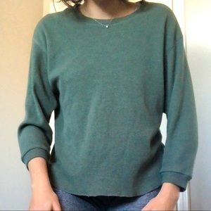 Aritzia/TNA Moss Green Waffle Shirt